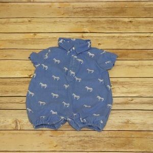Janie and jack chambray zebra bubble romper